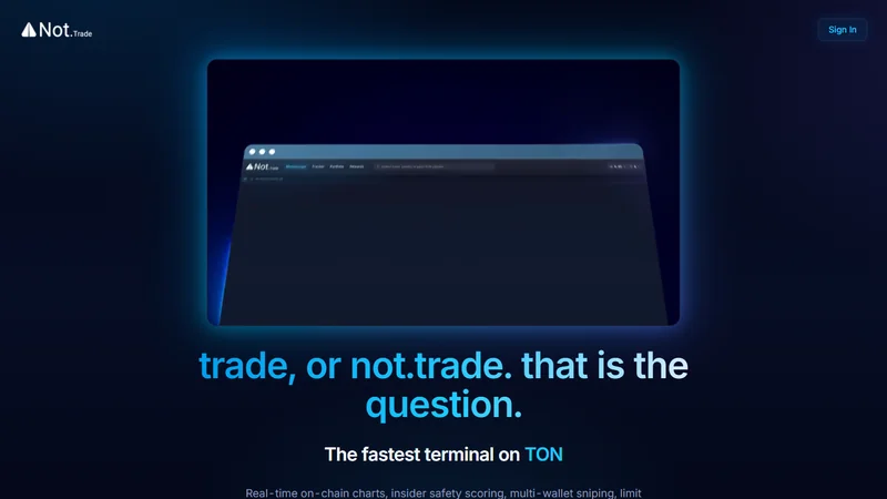Not.Trade TON web terminal Memescope vs Photon Solana terminal split-screen comparison 2026