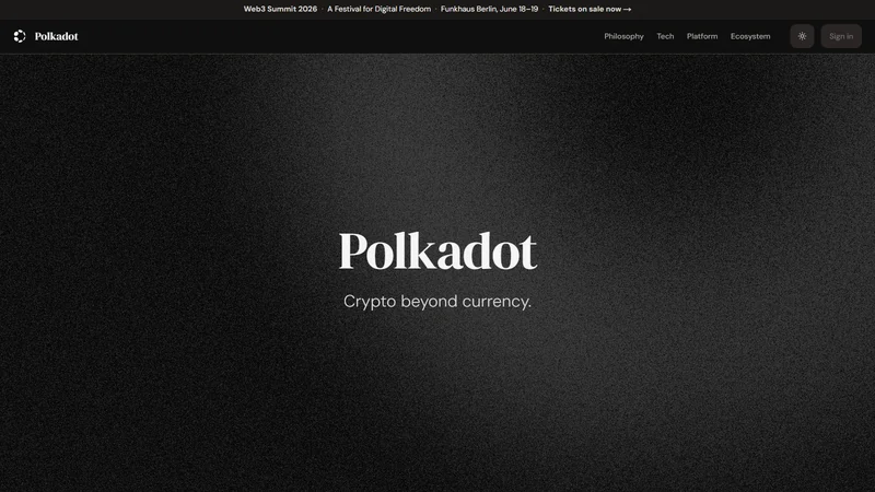 Página de inicio de la red Polkadot y ecosistema de parachains