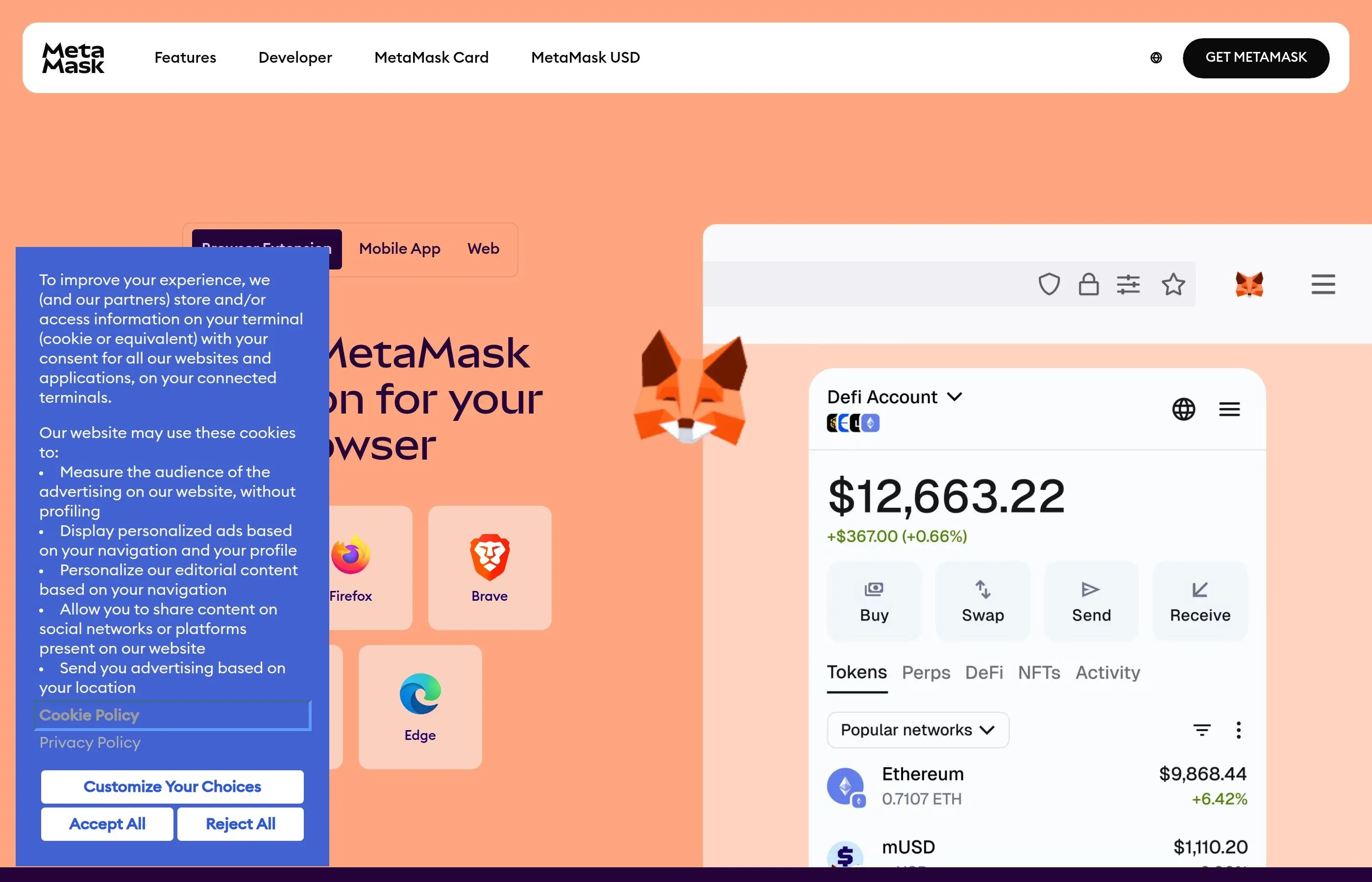 MetaMask bridge interface showing cross-chain ETH transfer from Arbitrum to Ethereum mainnet