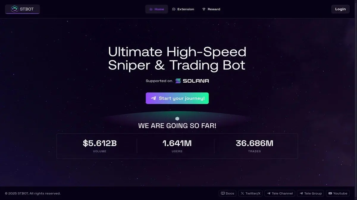 SolTradingBot echte Website-Screenshot für Solana Telegram-Handelsabläufe
