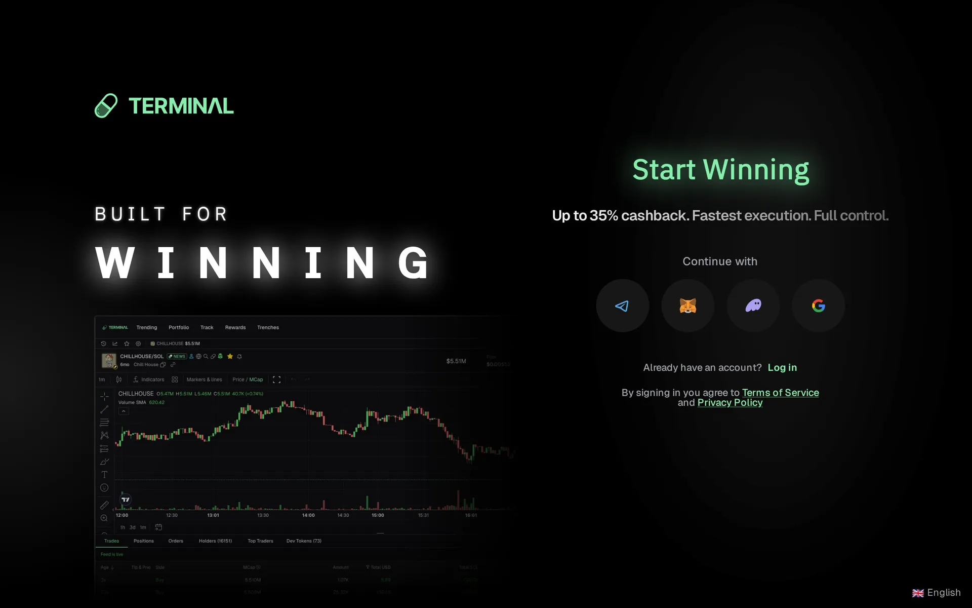 Página de negociação de tokens do Pump.fun com gráfico de curva de vinculação, interface de compra/venda e histórico de transações