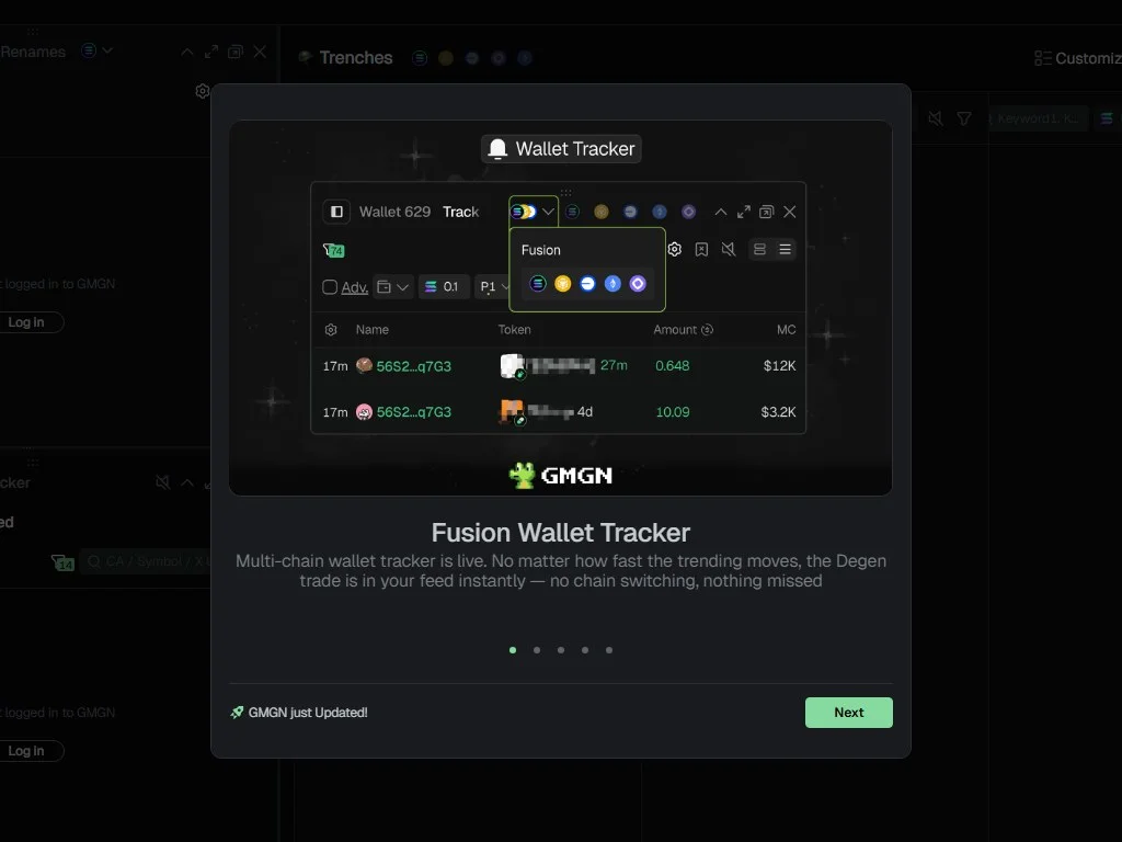 Smart money wallet tracking dashboard showing Nansen and Cielo labels on early profitable wallets entering a new token within the first 24 hours