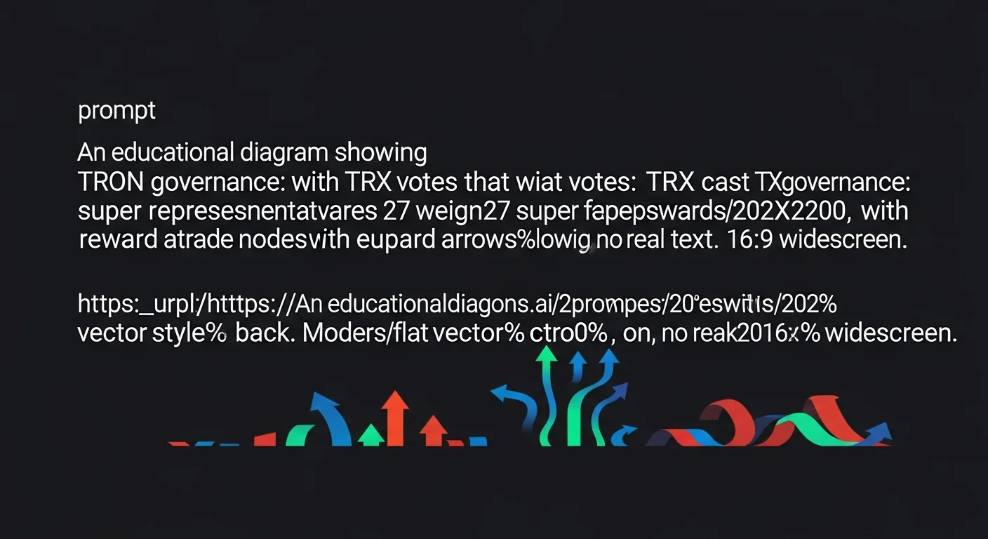 Diagram of TRON governance with voters, 27 super representative nodes, and reward flow