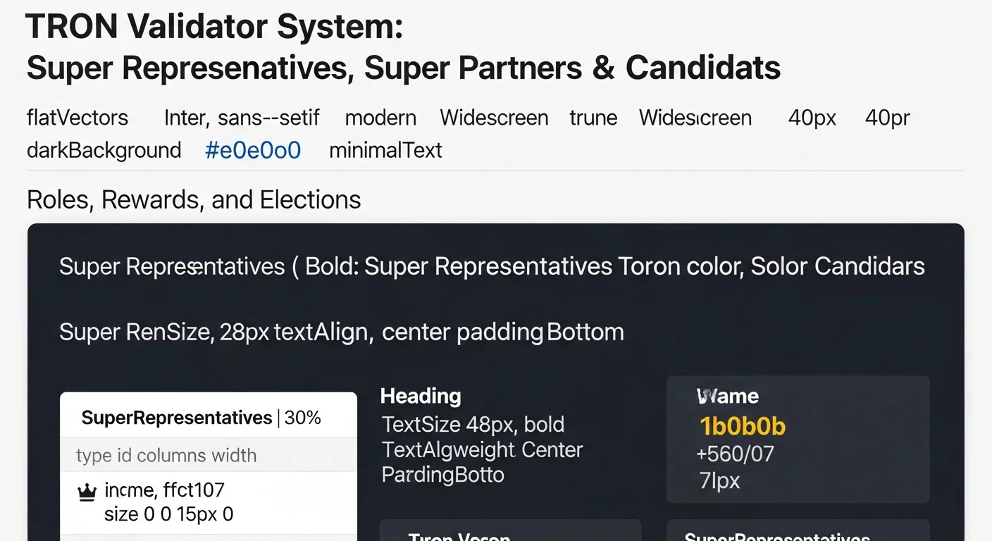 Infographic comparing TRON Super Representatives, Super Partners, and candidate tiers