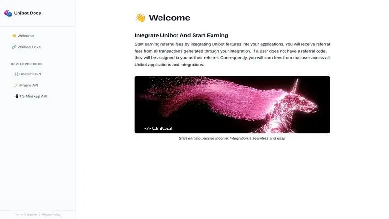 Arbitrum-Bot-Vergleich Unibot-Dokumentations-Screenshot