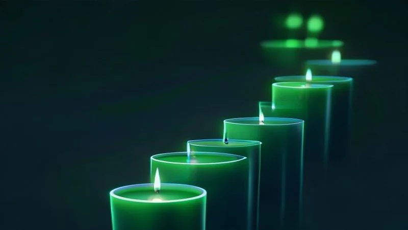 Nebeneinander-Vergleich von Standard-Candlesticks und geglätteten Heikin Ashi Kerzen auf einem Krypto-Chart