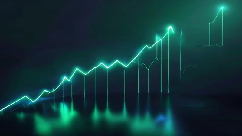 Händler analysiert das Muster der drei weißen Soldaten auf einem Krypto-Candlestick-Chart mit Volumen