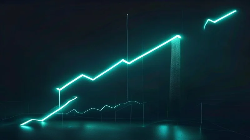 Crypto chart showing a hanging man candlestick at the top of an uptrend with a confirming red candle