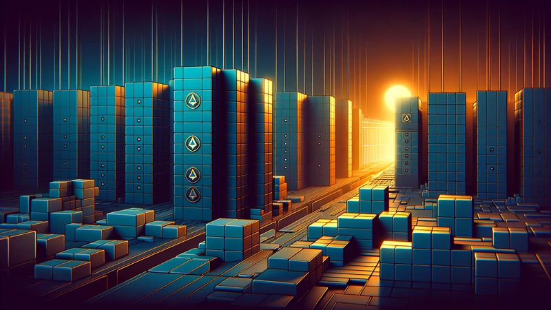 Konzeptionelle Visualisierung von gesperrten Token, die einem zukünftigen Freigabetor gegenüberstehen