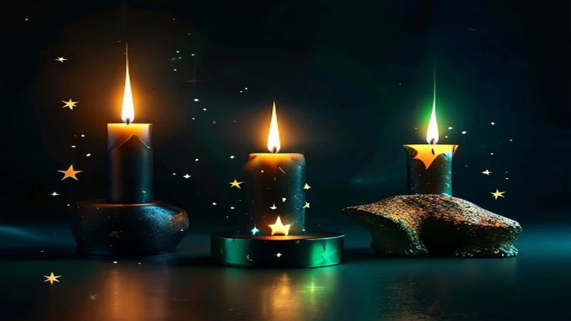 Three candle evening star bearish reversal pattern on a crypto chart at the top of an uptrend