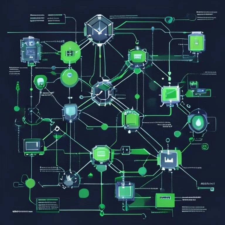 Decentralized physical infrastructure network concept showing wireless hotspots, GPUs, storage nodes, and mapping devices connected through blockchain