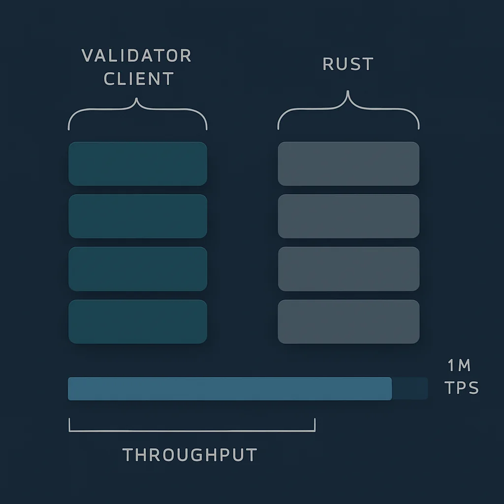 Firedancer Solana validator client by Jump Crypto, 1 million TPS target