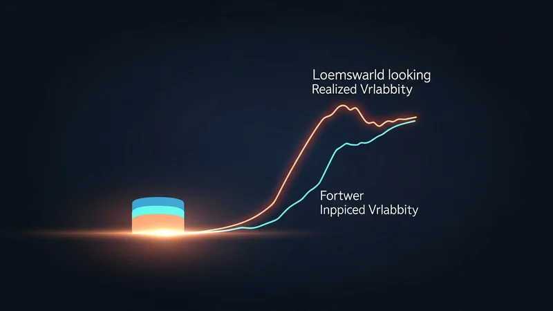 Chart showing realized volatility (RV) over time for a cryptocurrency asset.