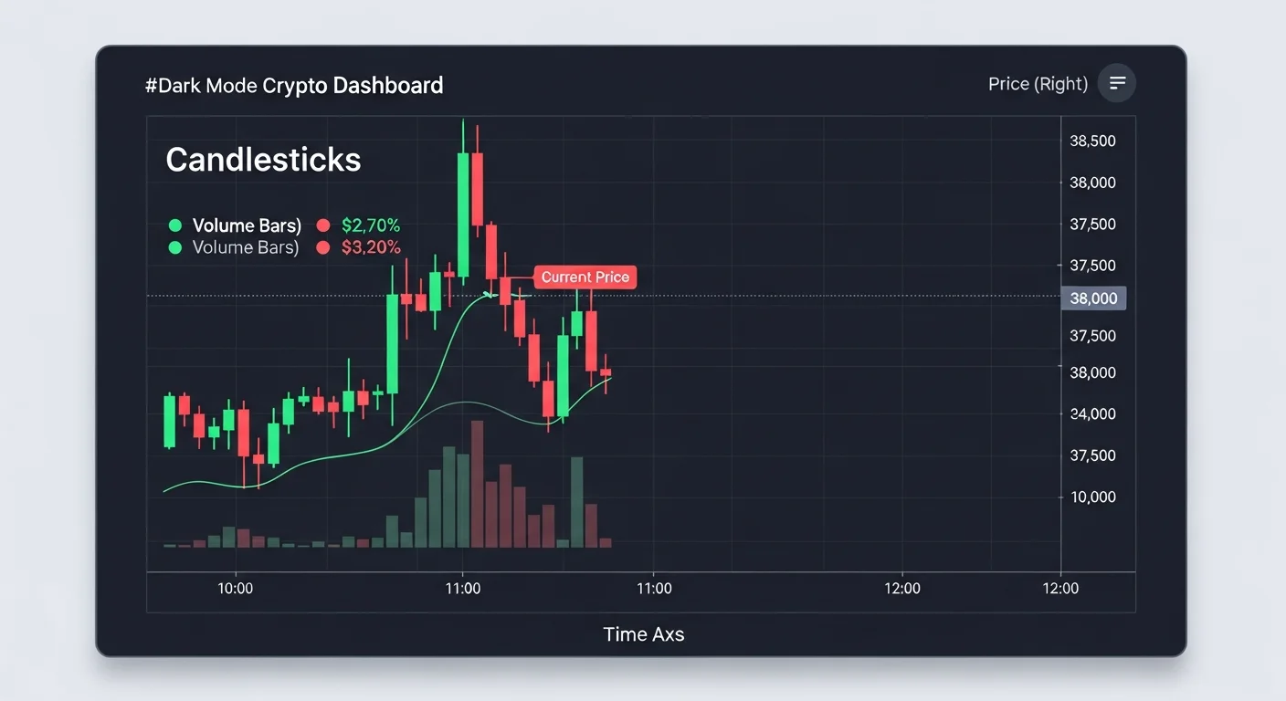 RSI dashboard mockup showing the line touching above 70 and below 30 with reference levels
