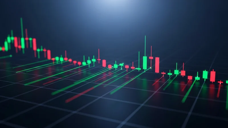 Crypto scalping concept showing many small rapid trades on a one minute candlestick chart