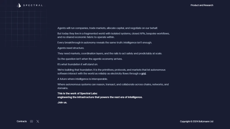 Spectral Network onchain AI agent architecture with Syntax framework MACH agents and SPEC token settlement on Ethereum and Base