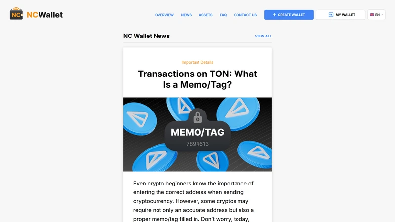 TON transfer screen showing address field and memo tag field with a checklist before sending