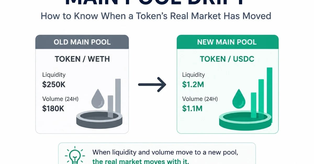 Deriva del grupo principal: cómo saber cuándo se ha movido el mercado real de un token