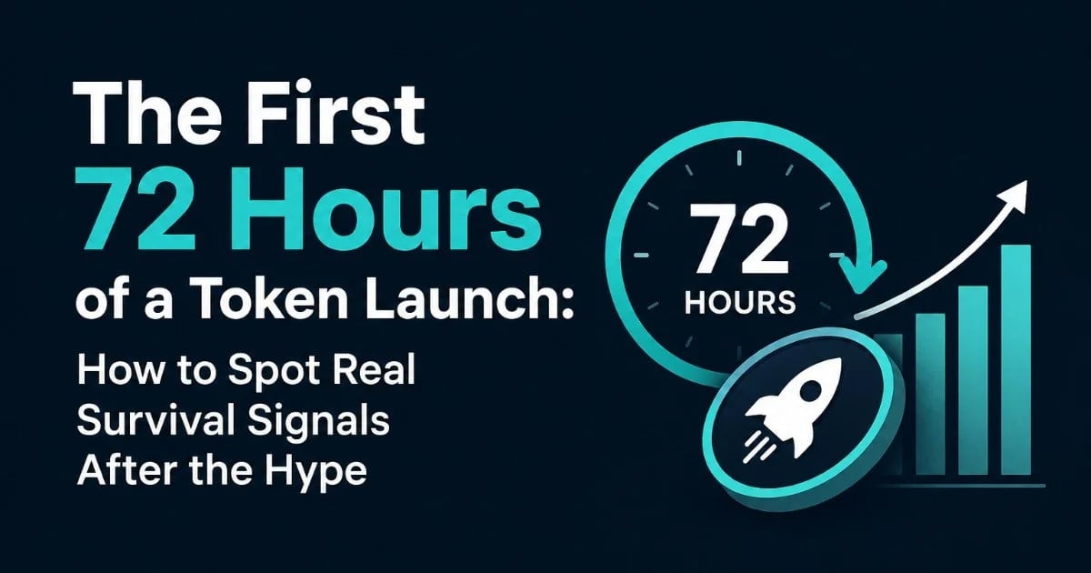 As primeiras 72 horas do lançamento de um token: como identificar sinais reais de sobrevivência após o hype