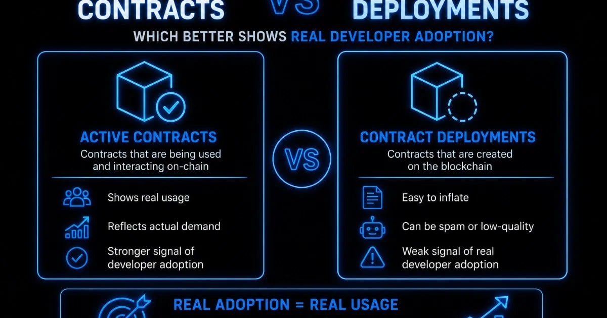 Active Contracts vs Contract Deployments: Which Better Shows Real Developer Adoption?