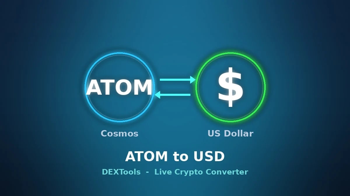 Convertidor de Cosmos a USD: precio ATOM en vivo (2026)