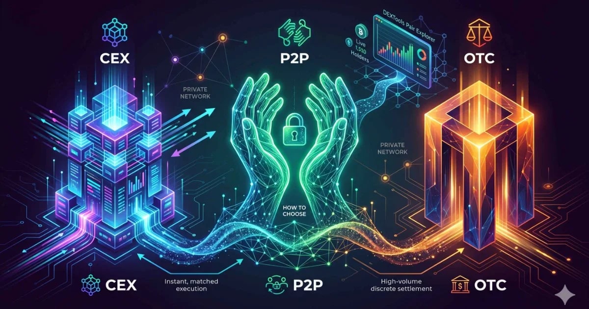 CEX vs. P2P vs. OTC: Wie Sie sich für den Kauf von Krypto entscheiden