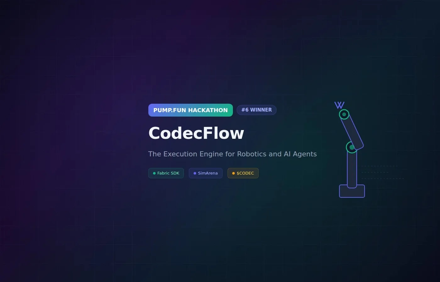 CodecFlow gewinnt den 6. Platz beim Pump.fun Hackathon mit Robotics Execution Engine