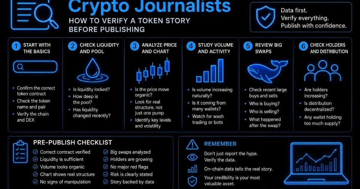 DEXTools pour les journalistes crypto : Comment vérifier une histoire de jeton avant de publier
