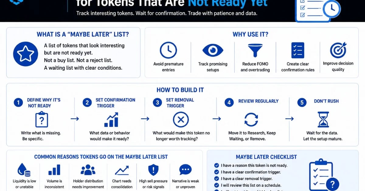How to Build a “Maybe Later” List for Tokens That Are Not Ready Yet