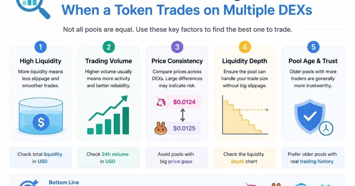 Bir Token Birden Fazla DEX'te İşlem Gördüğünde Doğru Havuz Nasıl Seçilir?