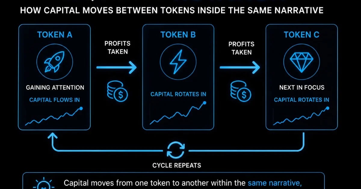 Rotación de liquidez: cómo se mueve el capital entre tokens dentro de una misma narrativa