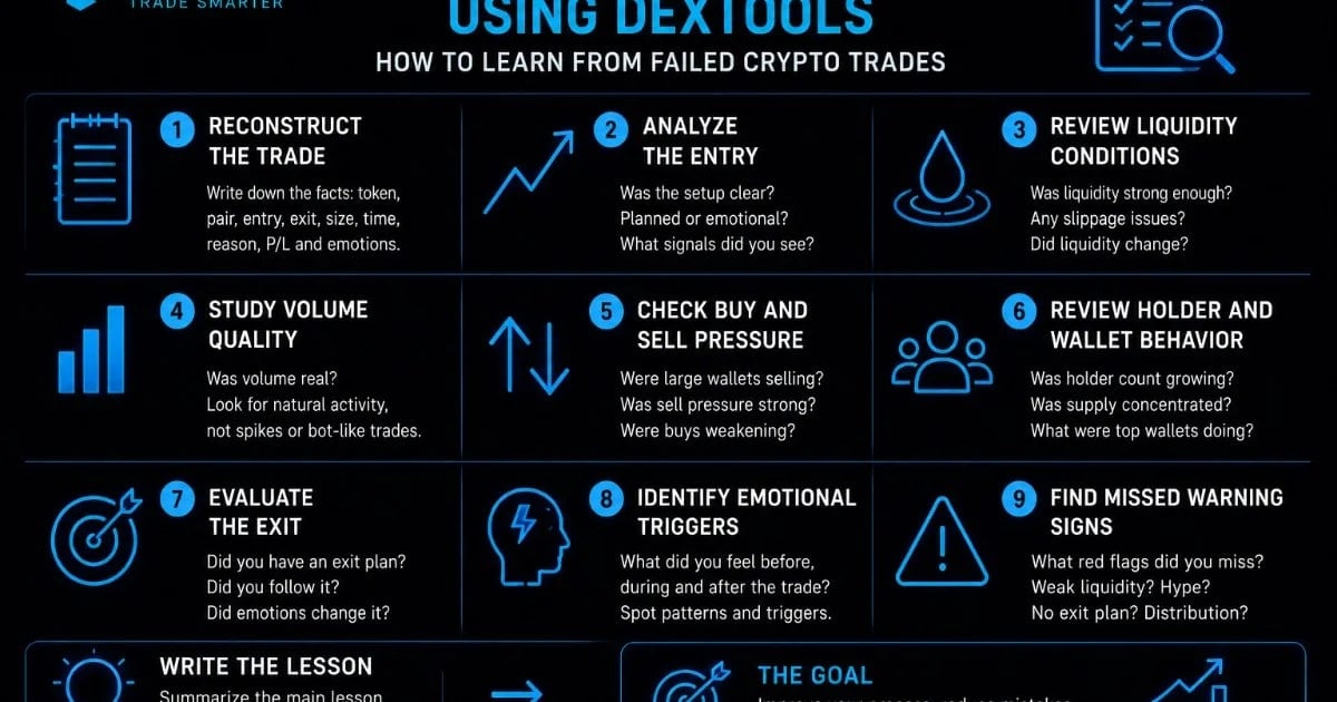 DEXToolsを使ったトレード後レビュー:失敗した仮想通貨トレードから学ぶ方法