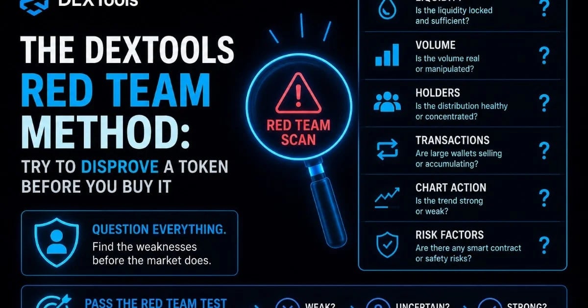 Die DEXTools Red Team-Methode: Versuchen Sie, einen Token zu widerlegen, bevor Sie ihn kaufen