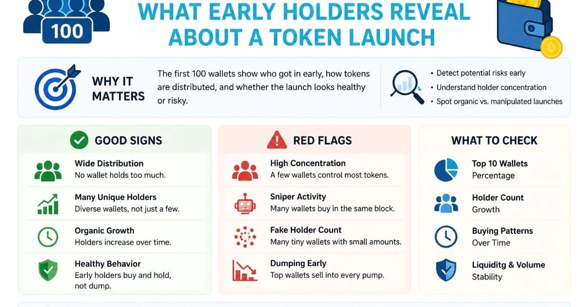 The First 100 Wallets: What Early Holders Reveal About a Token Launch