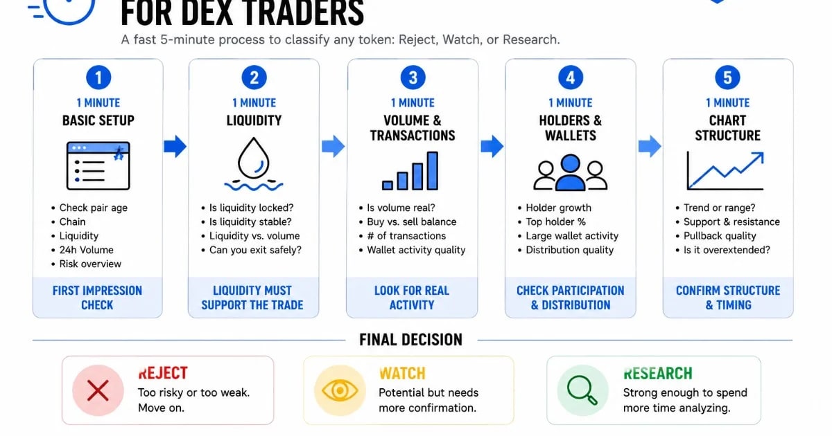 La méthode de tri des jetons en cinq minutes pour les traders DEX