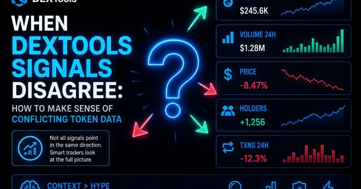 Wenn DEXTools-Signale nicht übereinstimmen: So erkennen Sie widersprüchliche Token-Daten